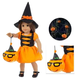 18 Inch American Girl Halloween Doll Reborn Dolls Toys Pumpkin Lantern With Light Halloween Dress Festivals Children's Toys Gift