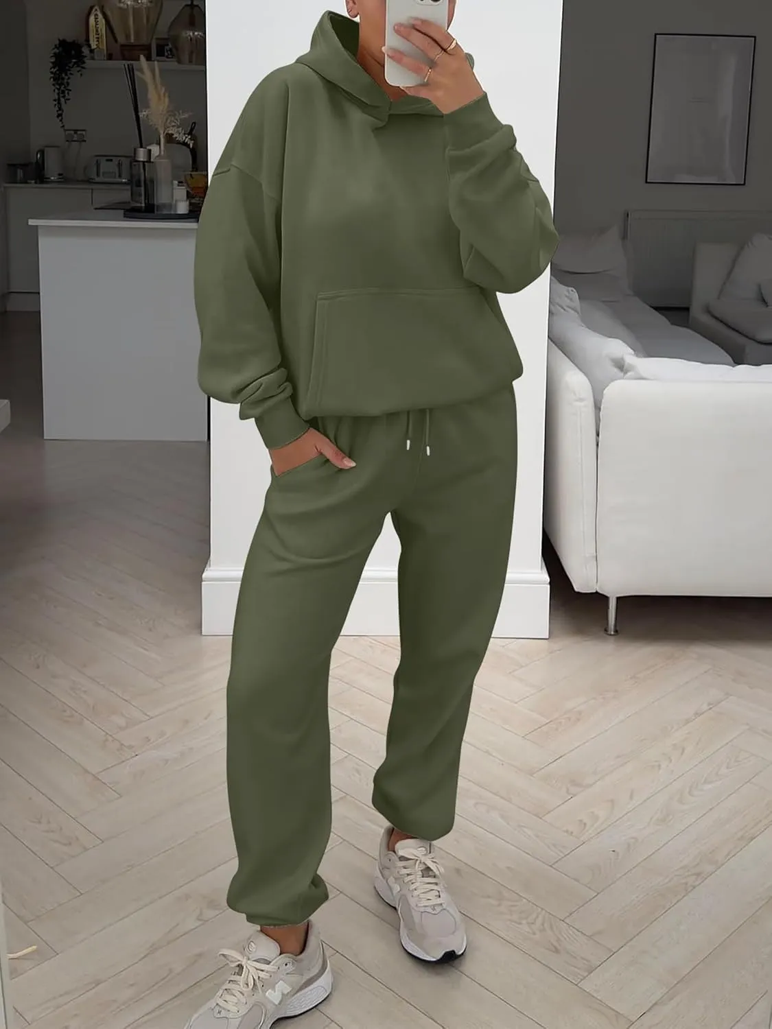 ANRABESS Womens 2 Piece Outfits Lounge Hoodie Oversized Sweatshirt Jogger Sweatpants Y2K Tracksuit Sweatsuit Set Fall Clothes
