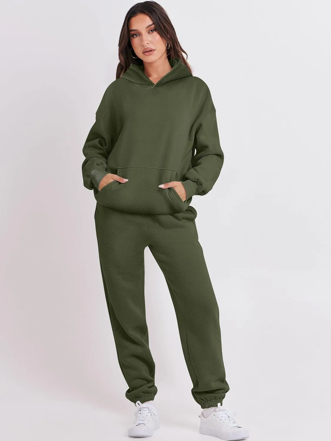 ANRABESS Womens 2 Piece Outfits Lounge Hoodie Oversized Sweatshirt Jogger Sweatpants Y2K Tracksuit Sweatsuit Set Fall Clothes