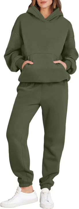 ANRABESS Womens 2 Piece Outfits Lounge Hoodie Oversized Sweatshirt Jogger Sweatpants Y2K Tracksuit Sweatsuit Set Fall Clothes