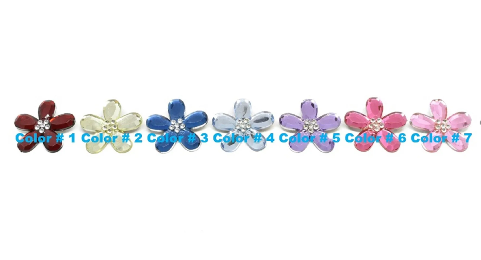 Assorted Flower Rhinestone Brooch 1.50" -10 Pieces
