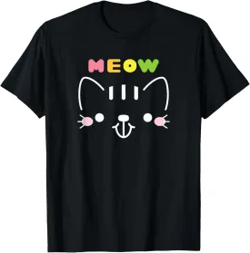 Cute Cartoon Kitten Adorable Cat Animal Pet Lover Graphic T-Shirt