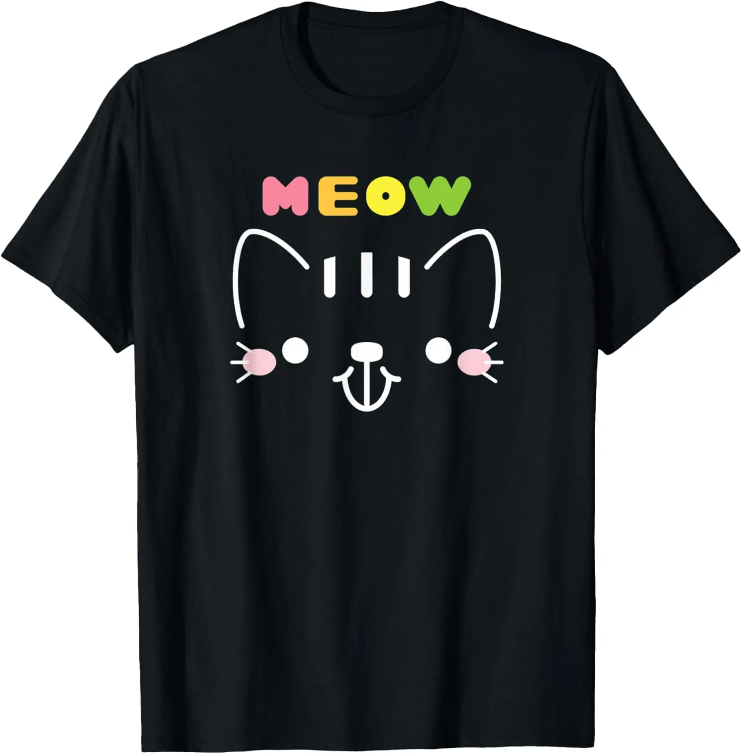 Cute Cartoon Kitten Adorable Cat Animal Pet Lover Graphic T-Shirt