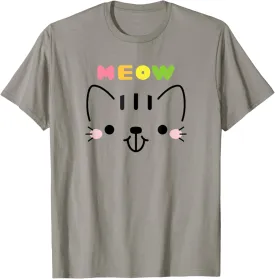 Cute Cartoon Kitten Adorable Cat Animal Pet Lover Graphic T-Shirt