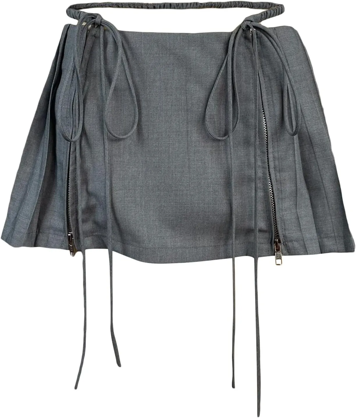 Fanvereka Women Low Waist Pleated Skirt Y2k Cargo Short Denim Skirt Casual Mini A-line Jean Skirt 90s Streetwear