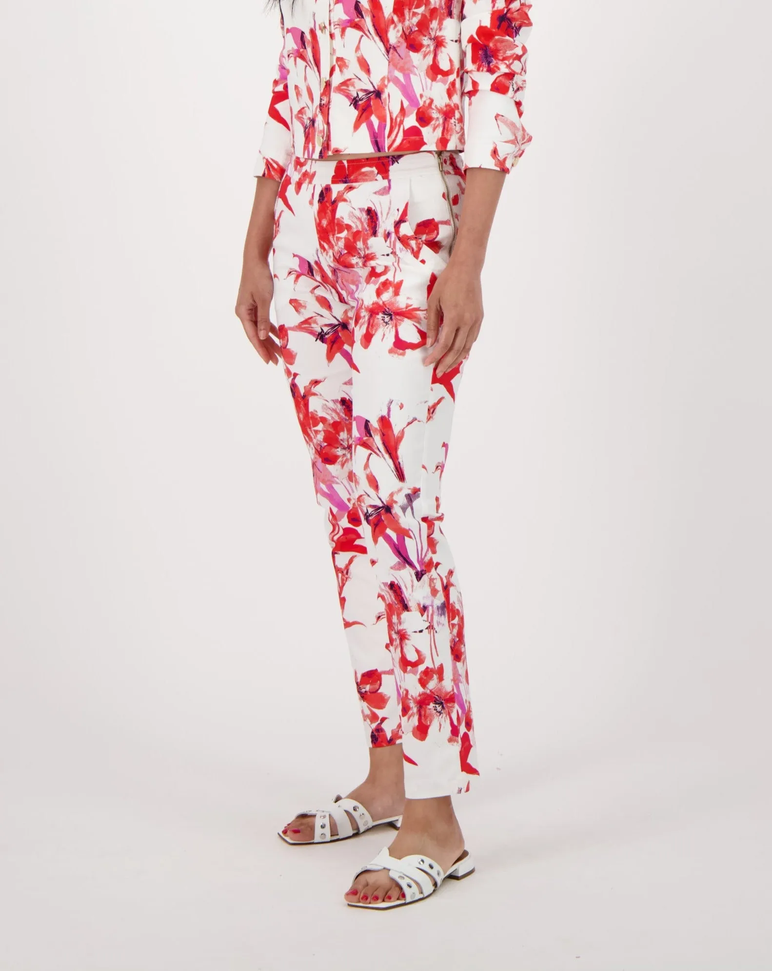 Flower Print Denim Jean Pant