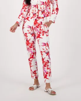 Flower Print Denim Jean Pant