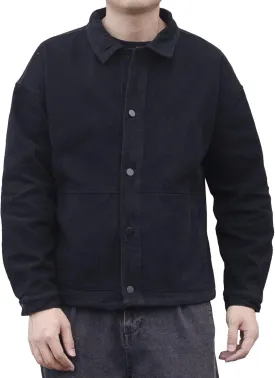 JEKE-DG Men's Button Up Baggy Jeans Jacket Fashion Lapel Trendy Denim Jacket Comfortable Spring Fall Jean Coat