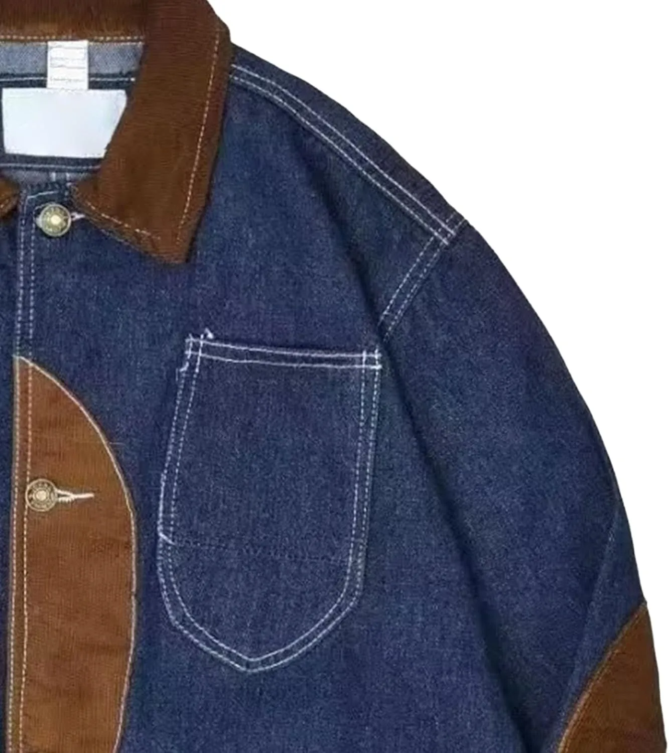 JEKE-DG Men's Casual Trendy Trucker Jeans Jacket Lapel Cowboy Cut Spring Denim Jacket Casual Regular Fit Jean Coat