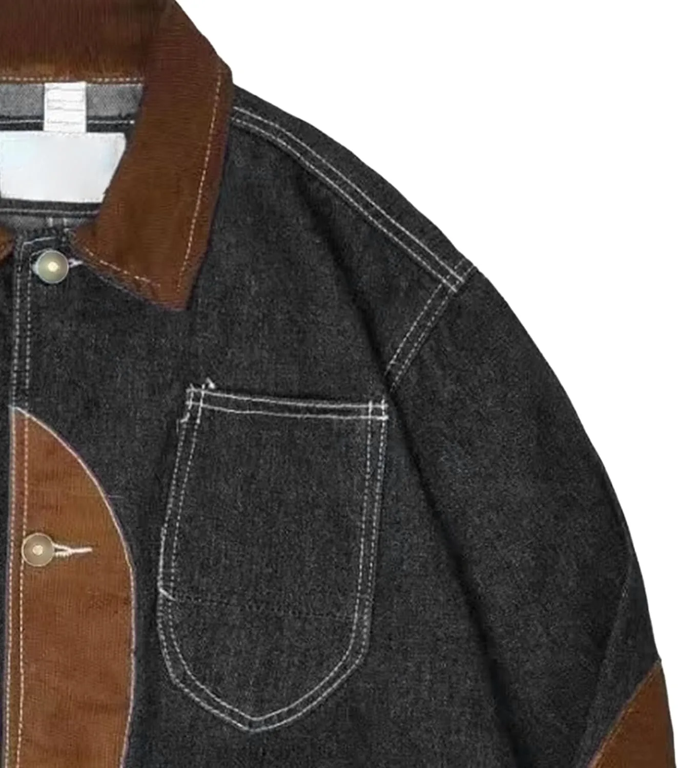 JEKE-DG Men's Casual Trendy Trucker Jeans Jacket Lapel Cowboy Cut Spring Denim Jacket Casual Regular Fit Jean Coat