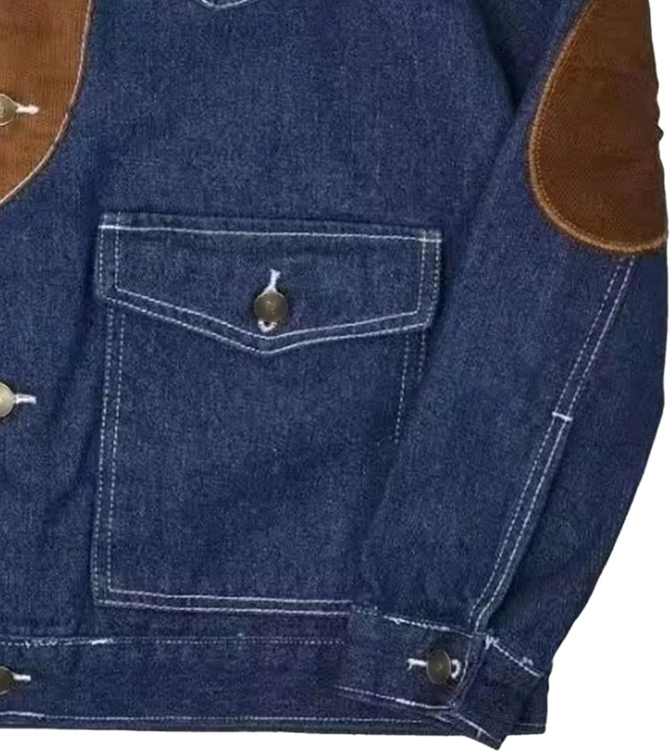 JEKE-DG Men's Casual Trendy Trucker Jeans Jacket Lapel Cowboy Cut Spring Denim Jacket Casual Regular Fit Jean Coat