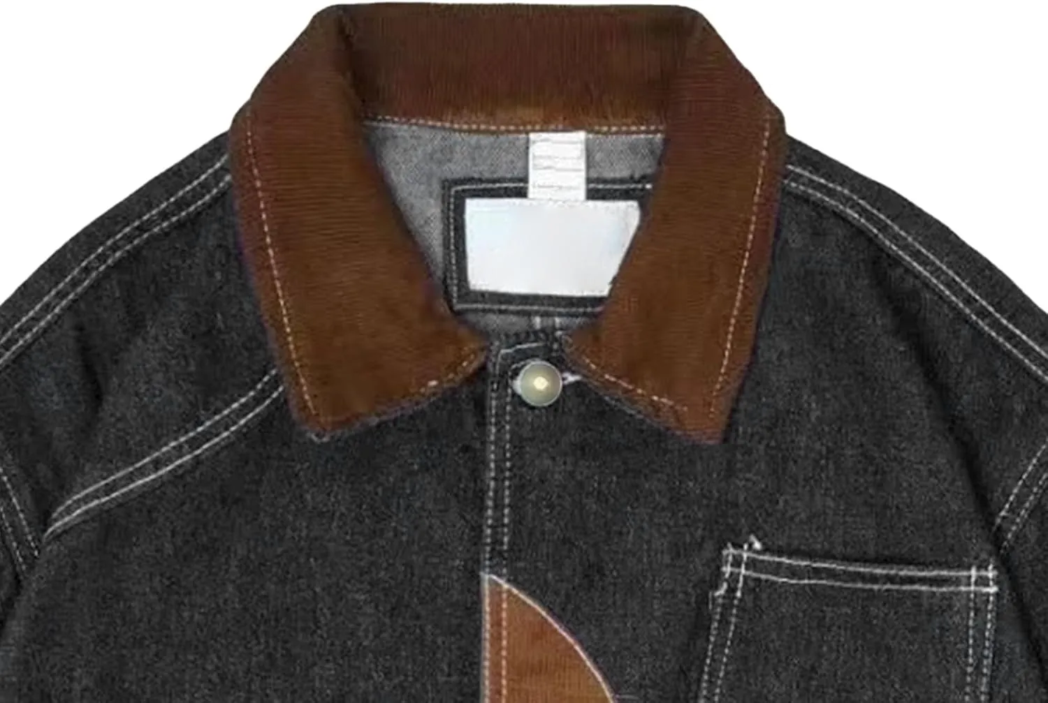 JEKE-DG Men's Casual Trendy Trucker Jeans Jacket Lapel Cowboy Cut Spring Denim Jacket Casual Regular Fit Jean Coat