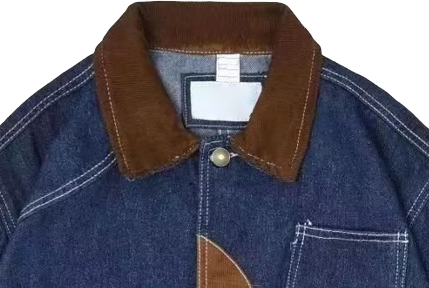 JEKE-DG Men's Casual Trendy Trucker Jeans Jacket Lapel Cowboy Cut Spring Denim Jacket Casual Regular Fit Jean Coat