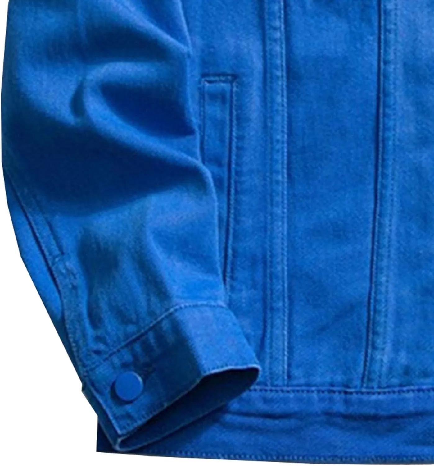 JEKE-DG Men's Stylish Loose Fit Casual Jeans Jacket Button Down Trucker Moto Denim Jacket Solid Lapel Comfort Jean Coat