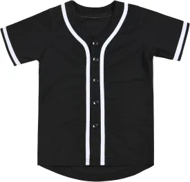 Kids Baseball Jersey Button Down Hip Hop Personalized Sport T Shirts Tops Baseball Shirt for Boys Girls Toddler 2T-12Y