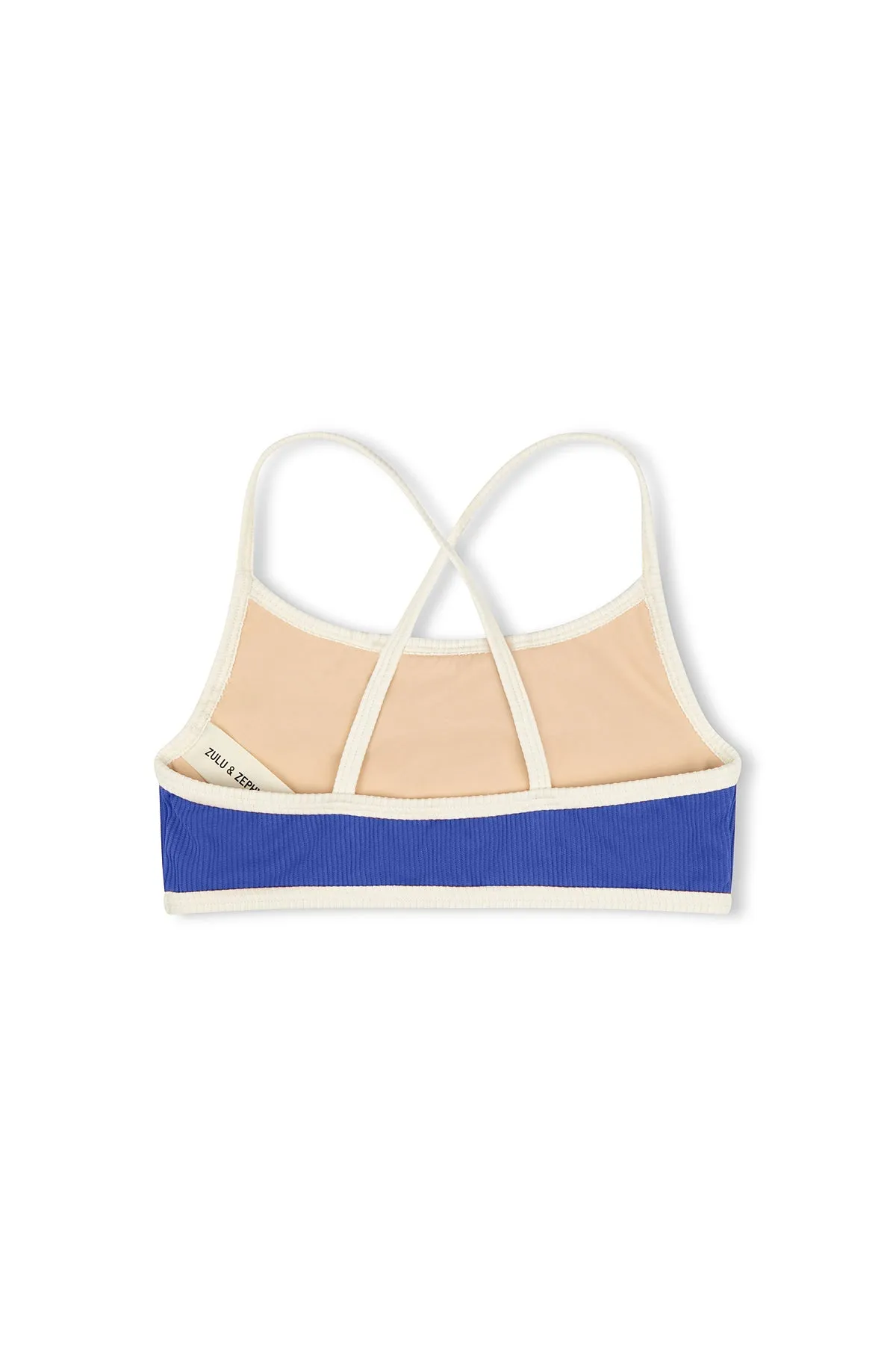 Mini Rib Logo Bikini Top - Deep Blue