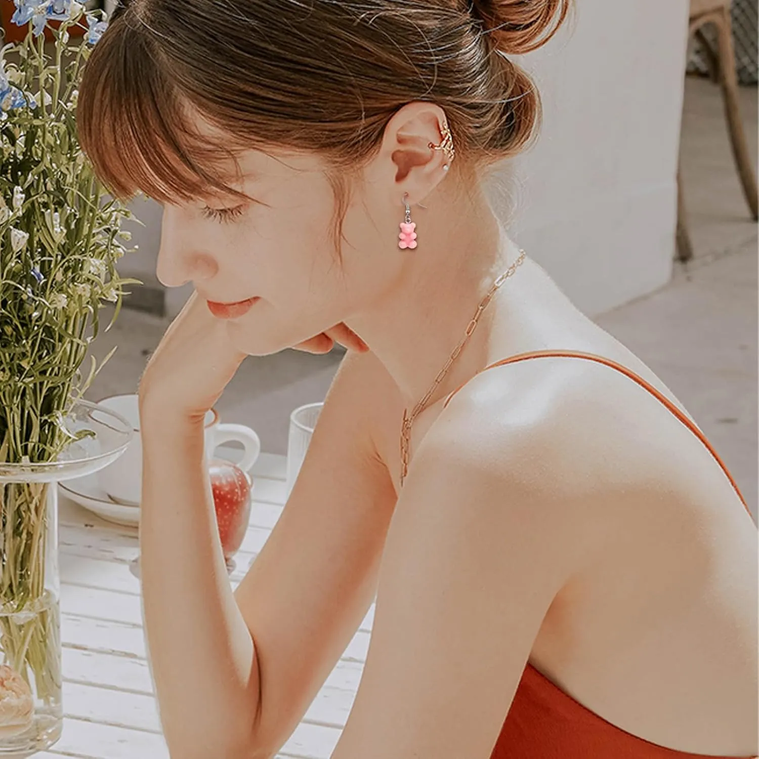 NEWITIN 20/40/60/80 Pairs Colorful Cute Earrings for Girls Sensitive Ears Hypoallergenic Girl Stud Earrings Set Stainless Steel Cartoon Stud for Girls and Women