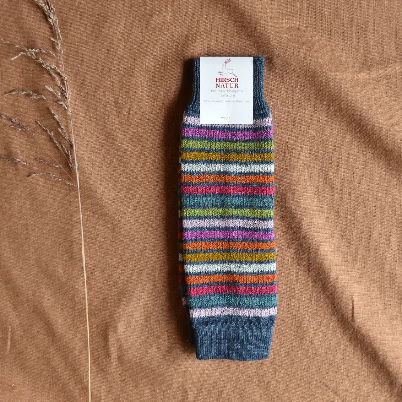 Organic Wool Plush Rainbow Legwarmers (Child 1-5y )