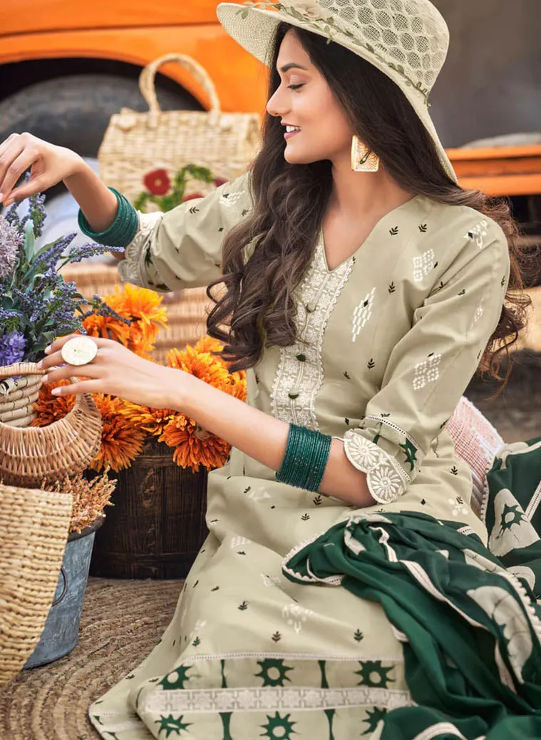 Pure Cotton Block Print Unstitched Suit Dress Material for Women