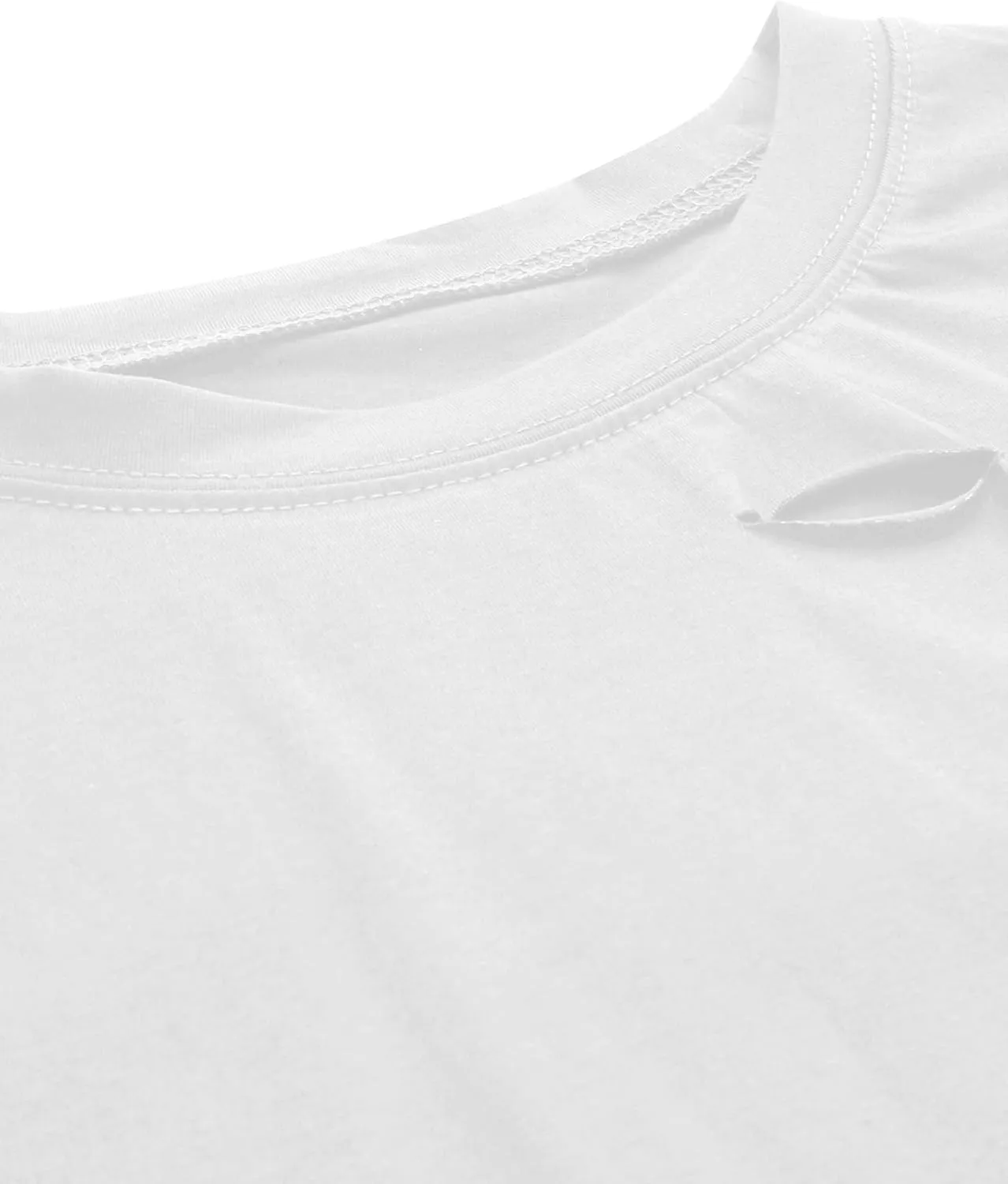 SOFIA'S CHOICE Women's Summer Casual Short Sleeve Tops Distressed Ripped Crop Top T Shirt