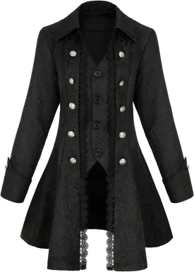 Women's Renaissance Gothic coat medieval pirate steampunk vest jacket